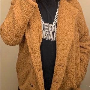 Women’s fuzzy teddy bear coat - 2XL